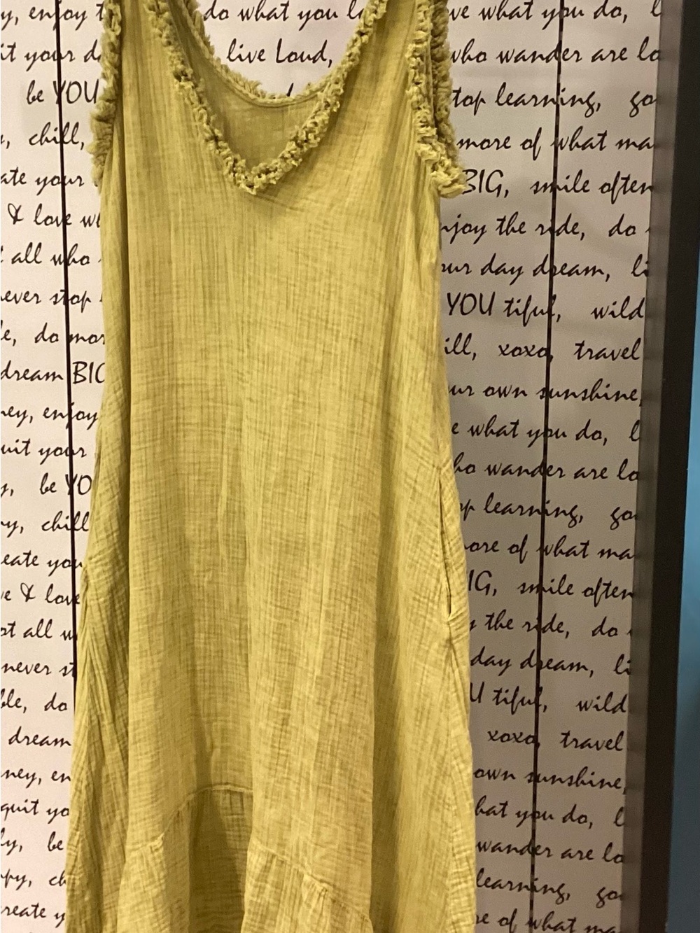 Sleeveless High-Low Dress in Soft Green by I Love Linen